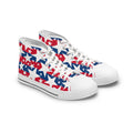 Women's High Top Sneakers — Red, White & Blue Star Pattern (Patriotic Fourth of July Shoes)