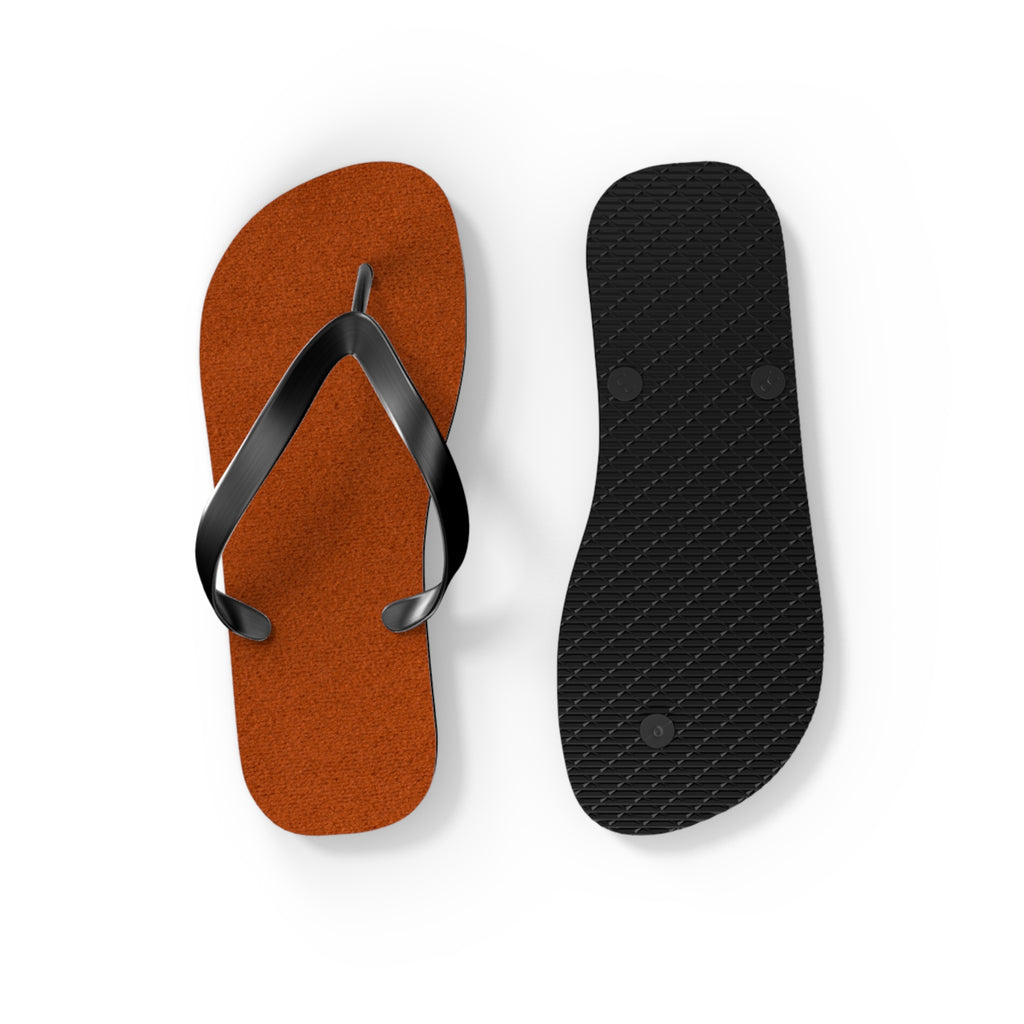 Rust Suede Flip Flops – Casual Beach Sandals with Black Straps