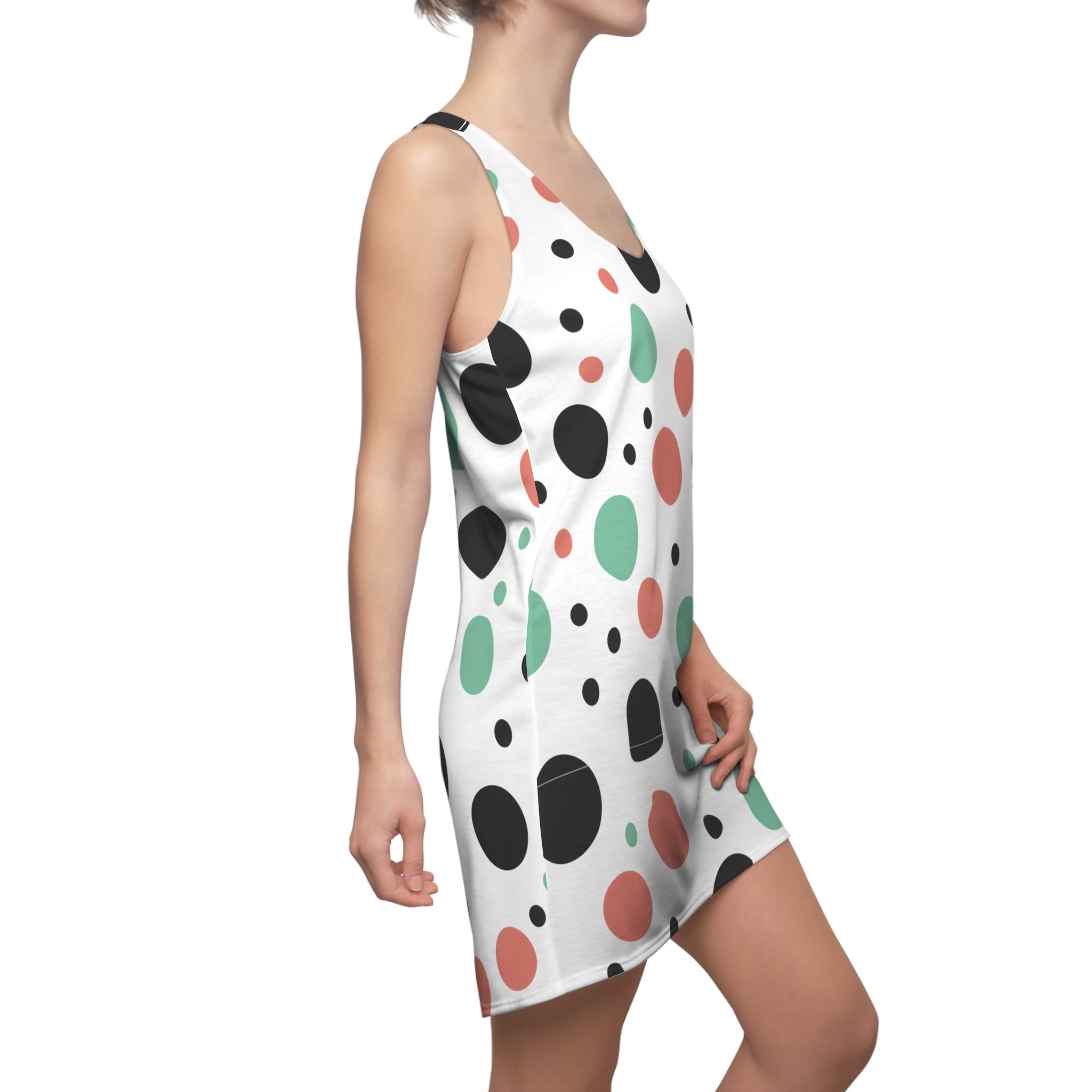 Colorful Abstract Polka Dot Racerback Dress — Summer/Spring