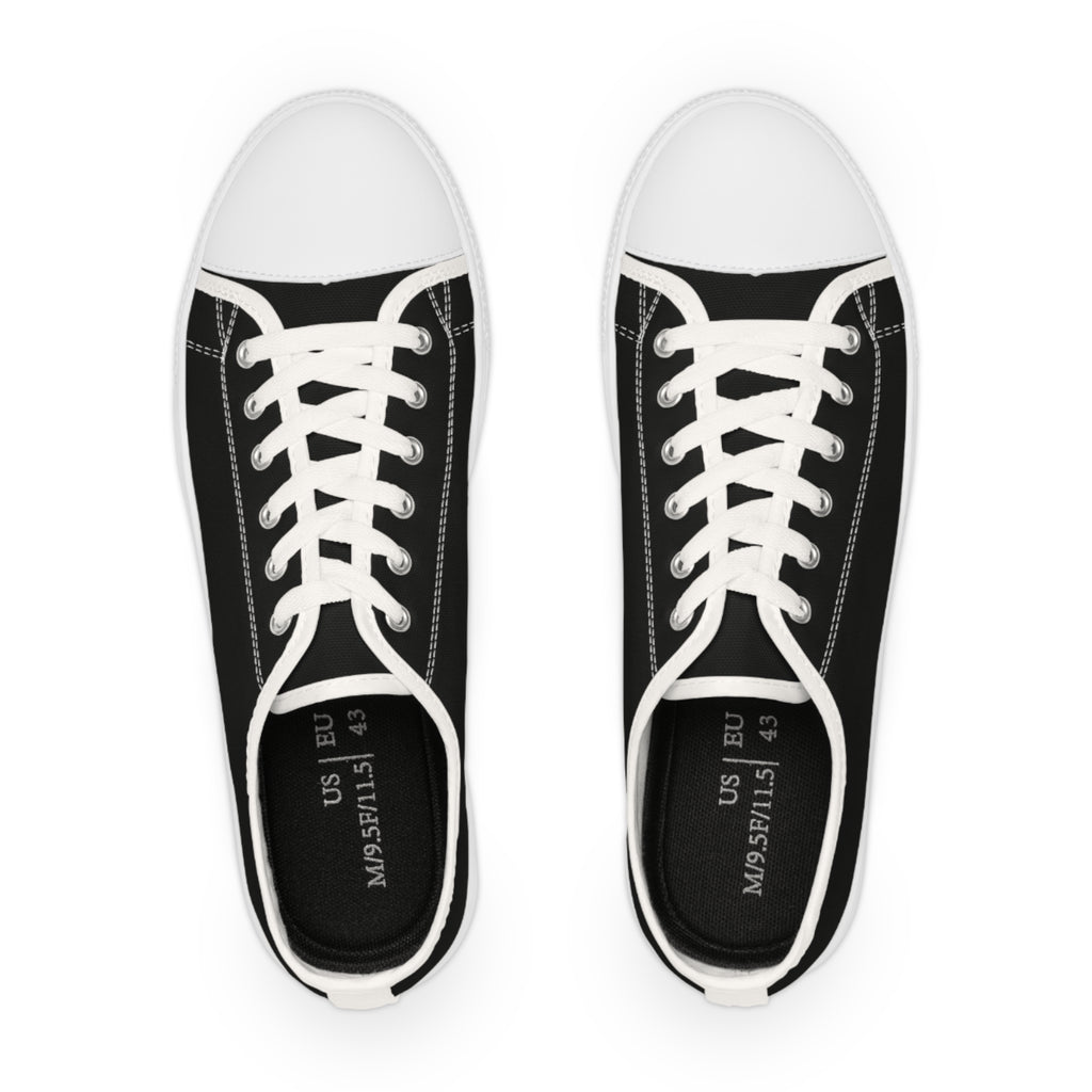 Classic Black Low-Top Sneakers — Men's Casual Canvas Shoes