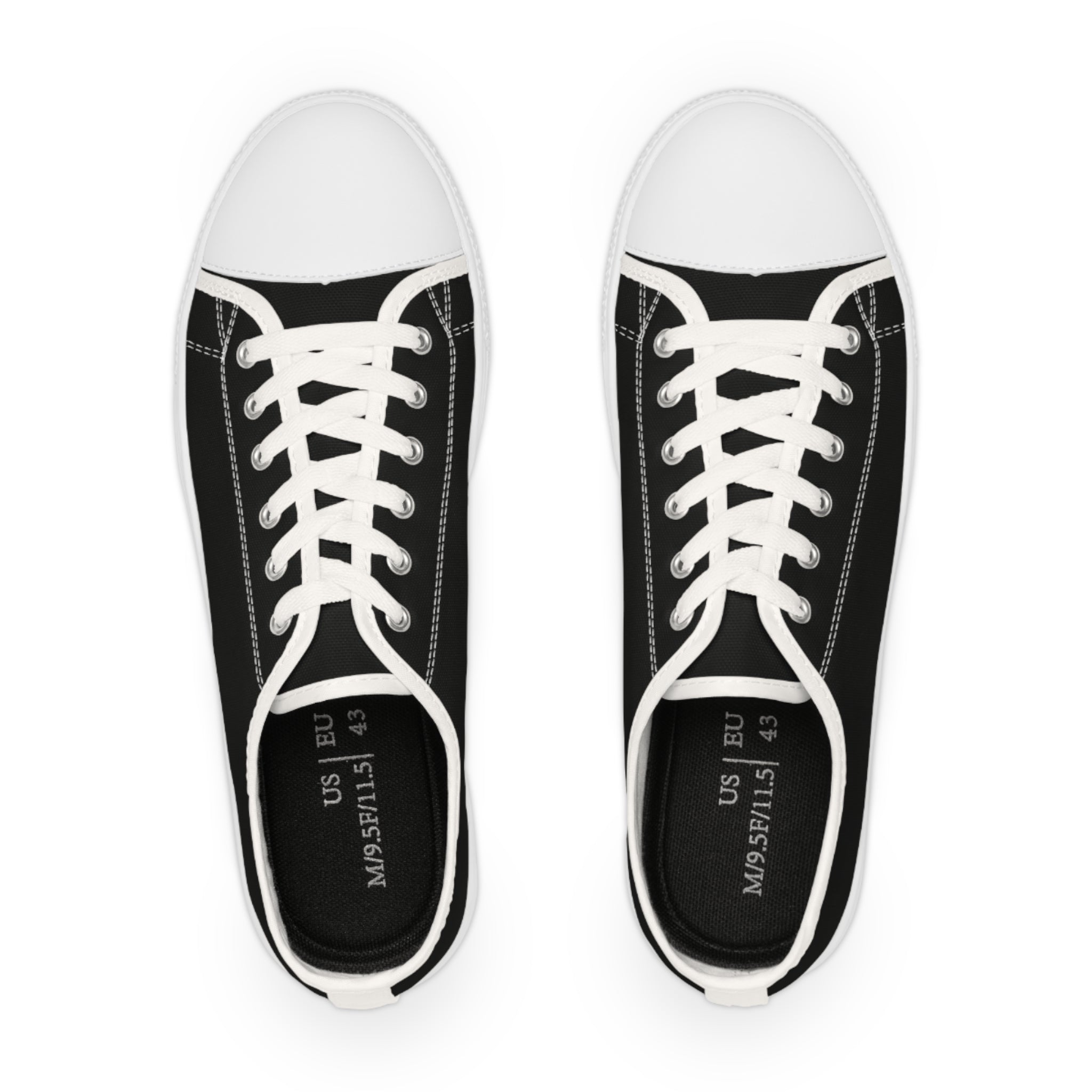 Classic Black Low-Top Sneakers — Men's Casual Canvas Shoes