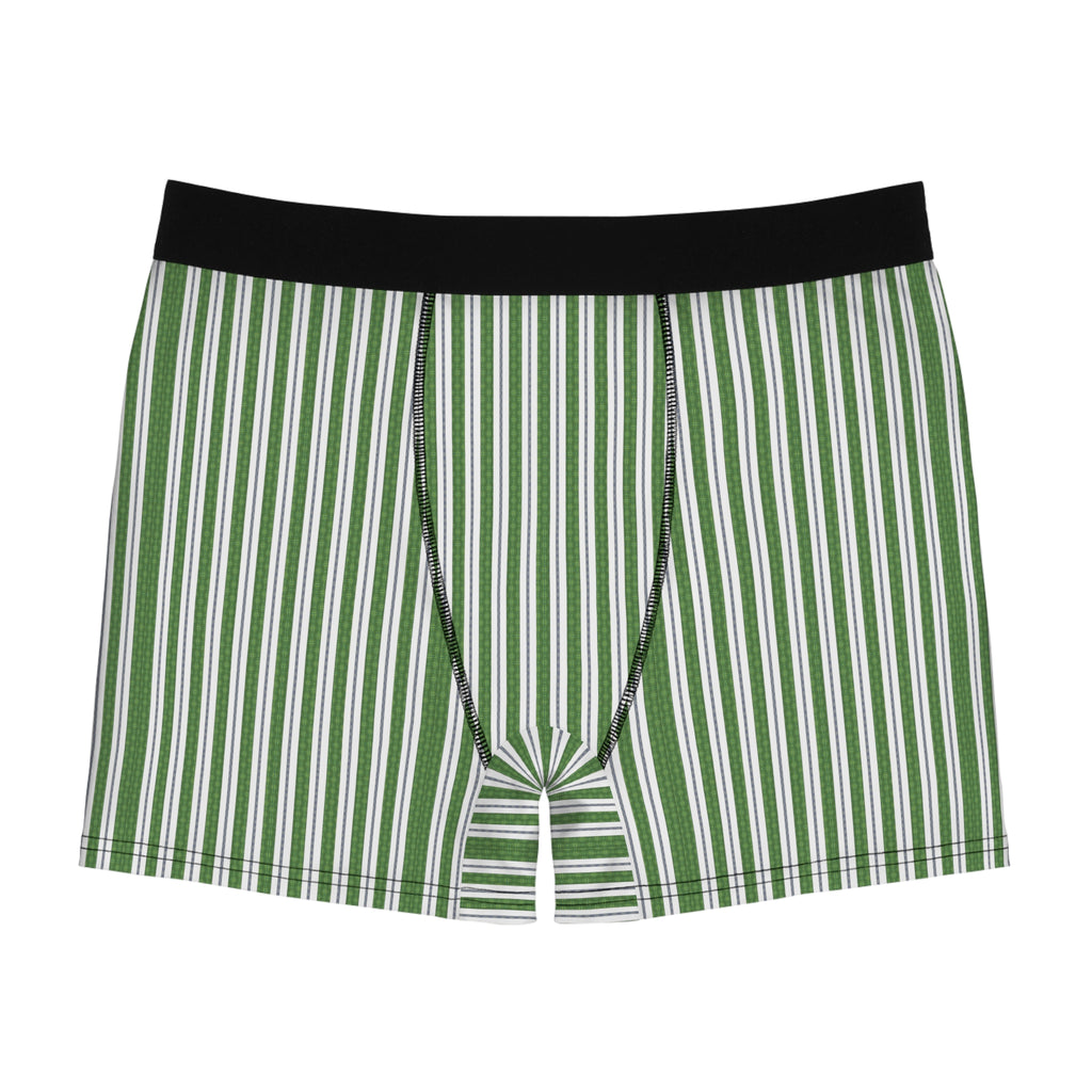 Green Vertical Stripe Boxer Briefs