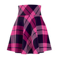 Pink Plaid Pattern Women's Skater Skirt | Pink Tartan