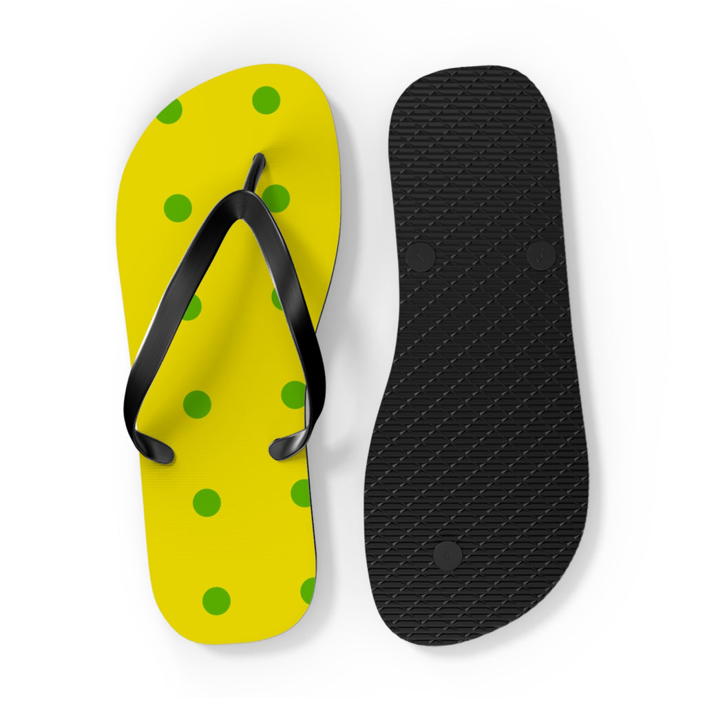 Yellow Polka Dot Flip Flops – Fun Summer Beach Sandals