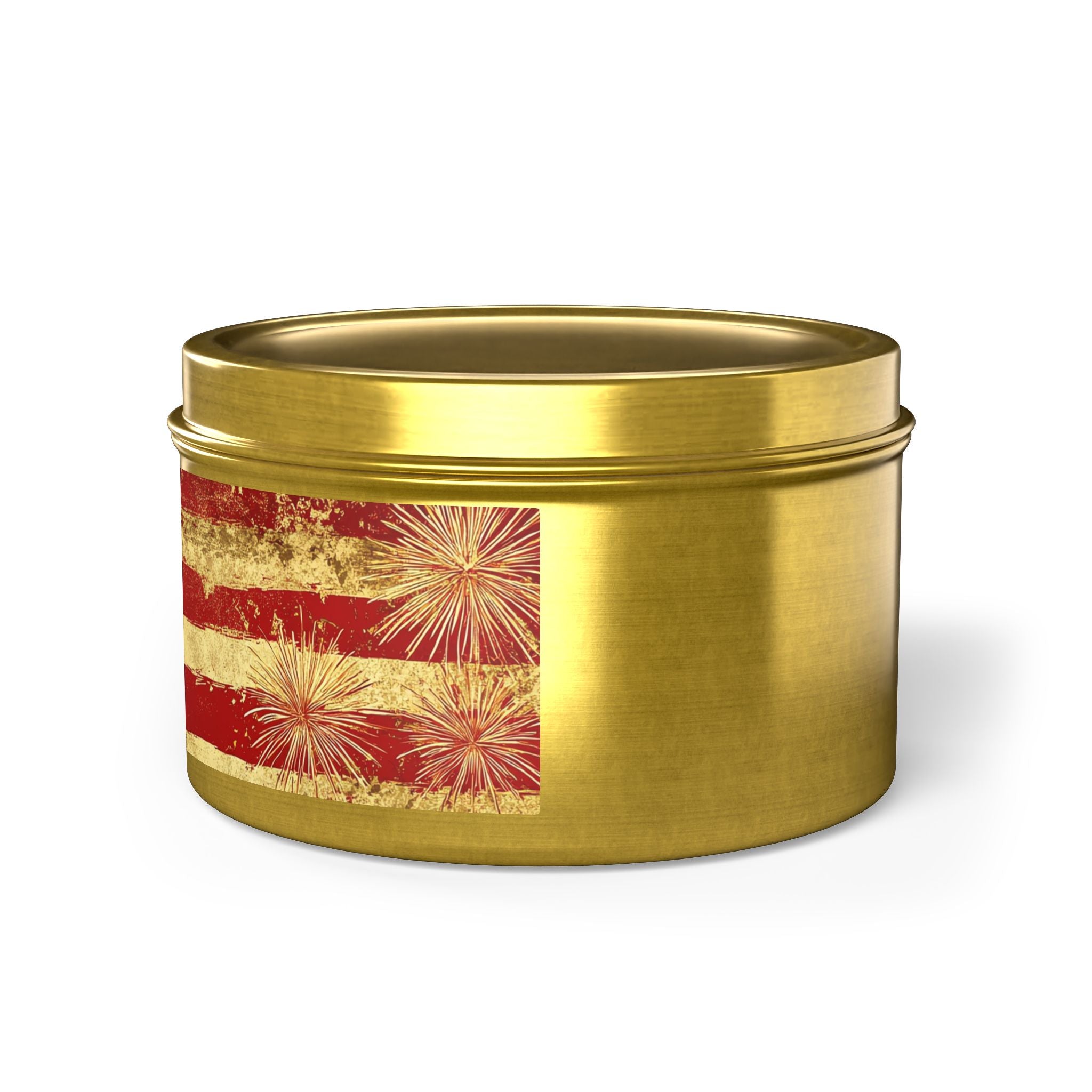 Vintage American Flag Tin Candle | Patriotic Fourth of July Stars & Stripes