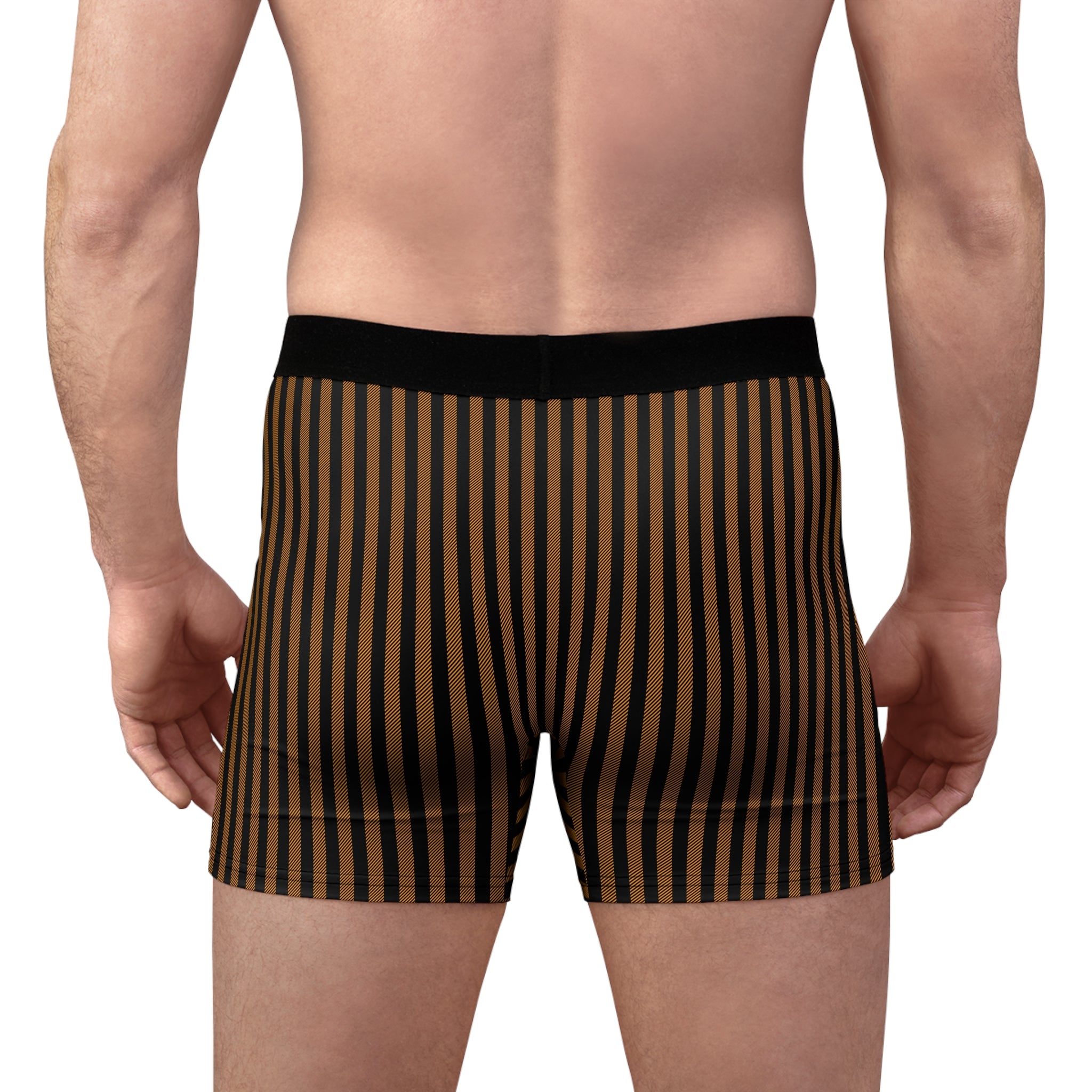 Striped Boxer Briefs — Brown & Black Vertical Stripe Men’s Underwear