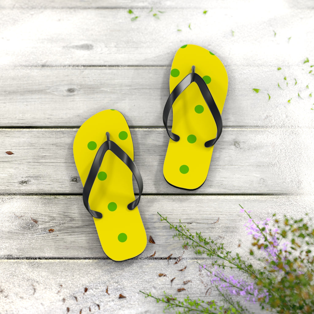 Yellow Polka Dot Flip Flops – Fun Summer Beach Sandals