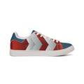 Low-Top Sneakers — Patriotic Red White & Blue Chevron Leather Design