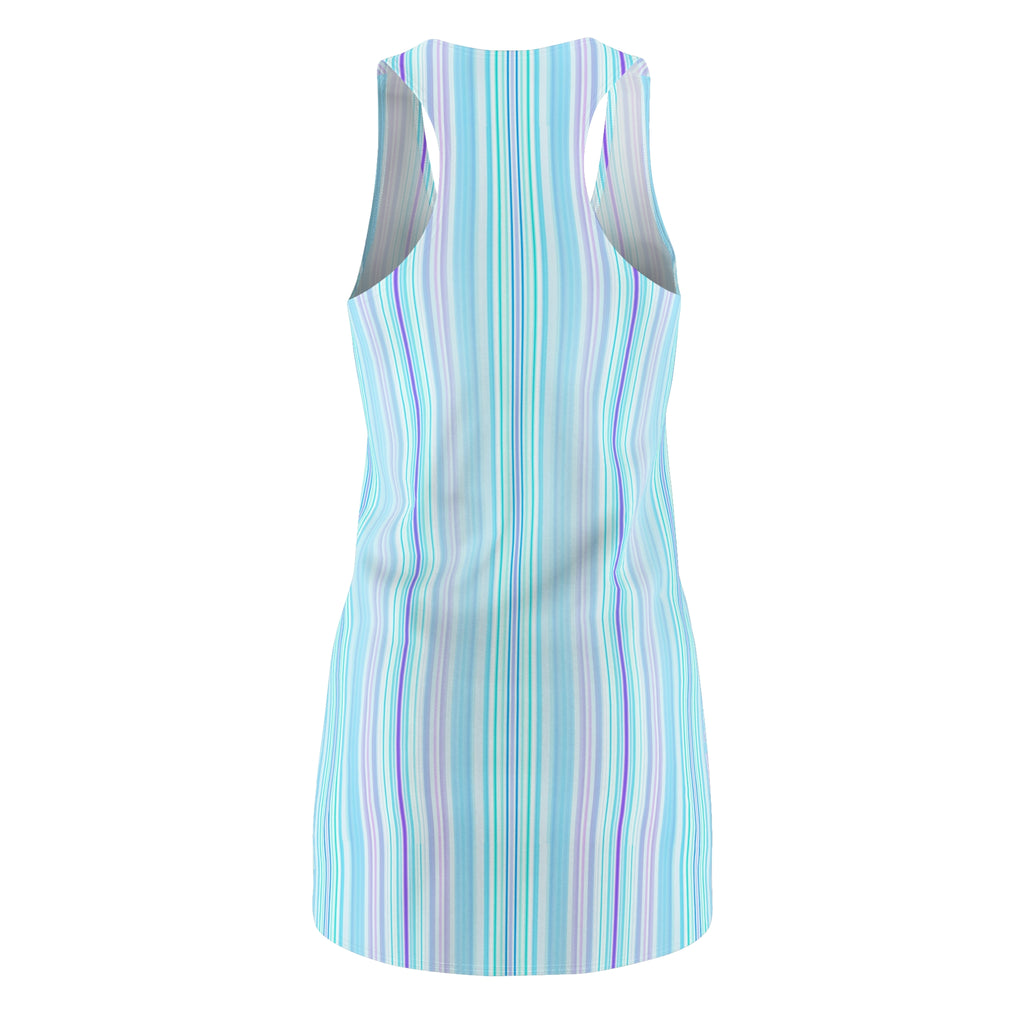 Pastel Stripe Racerback Dress — Lightweight AOP Summer Sundress