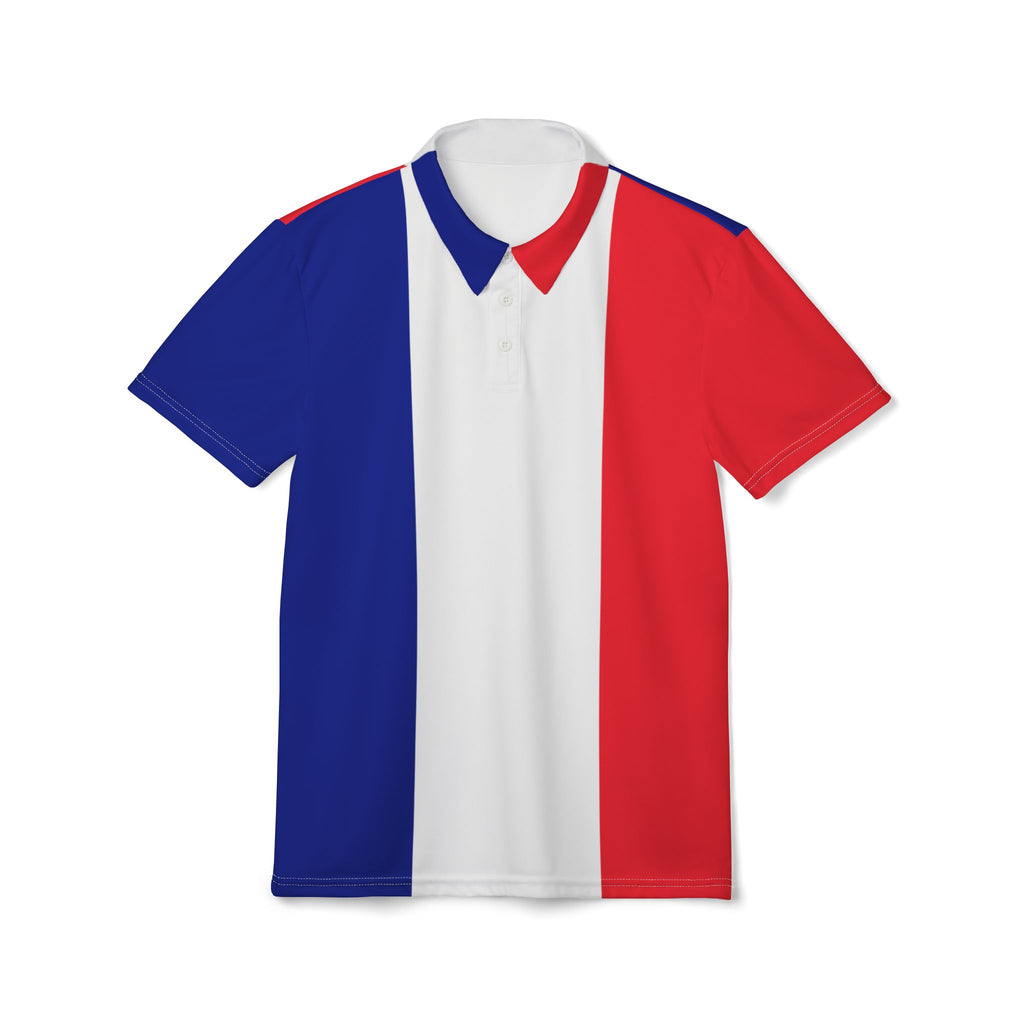 Polo Shirt — Tricolor Red White Blue Vertical Stripe