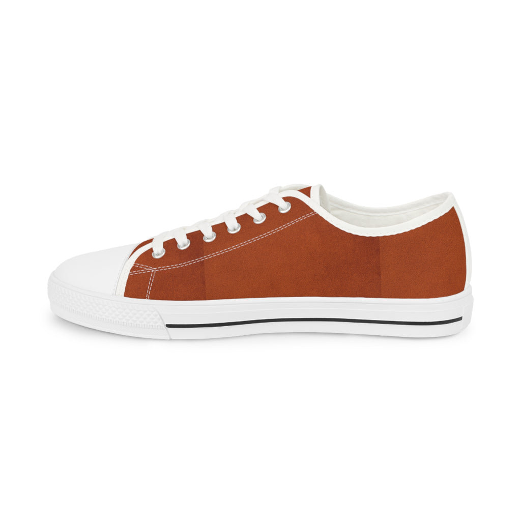 Rust Canvas Low-Top Sneakers for Men — Classic Casual Lace-Up Trainers