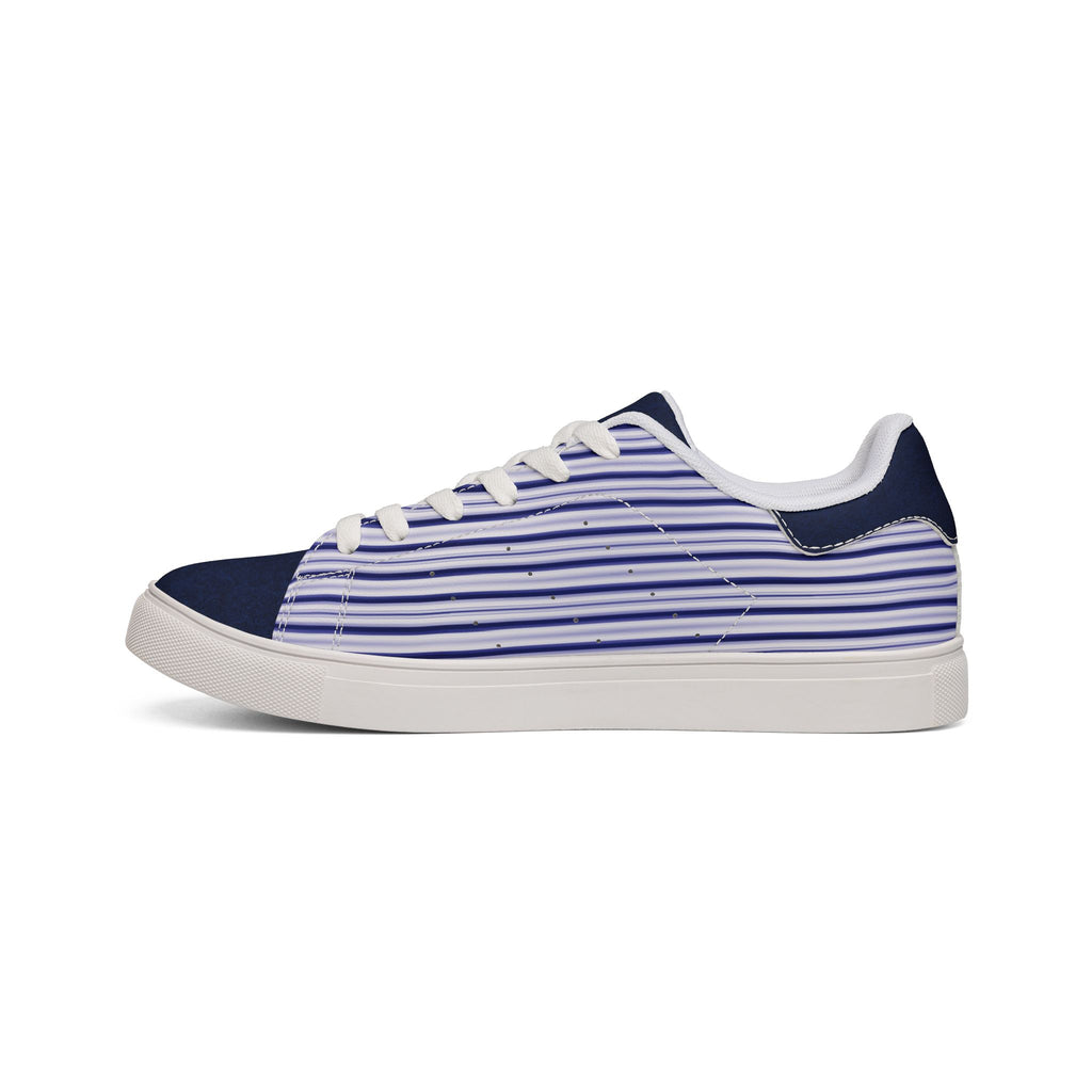 Striped Lavender Low-Top Sneakers