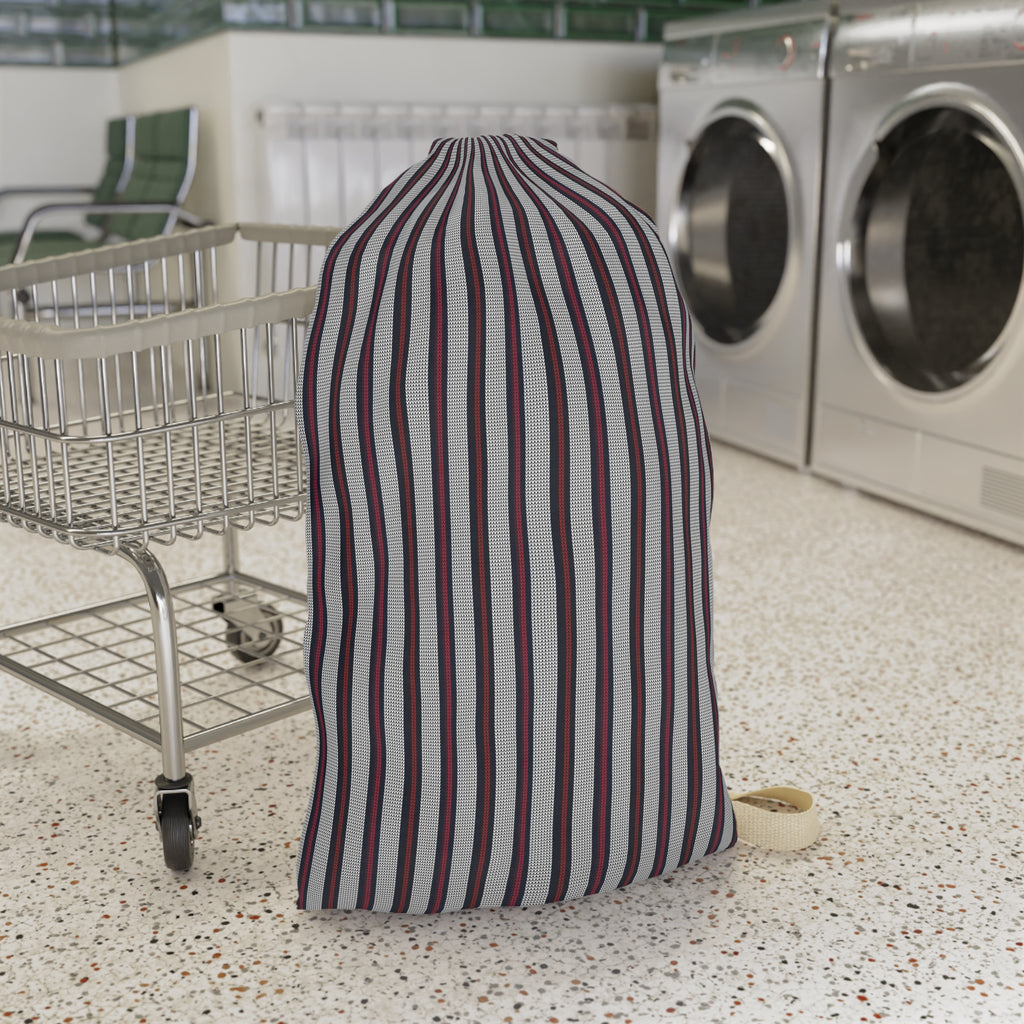 Striped Laundry Bag with Carry Strap – Travel & Dorm Storage Organizer