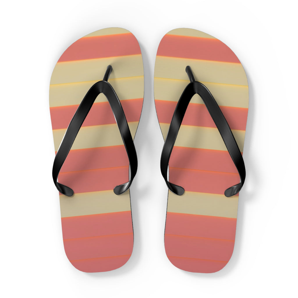 Striped Sunset Flip Flops — Retro Beach Sandals
