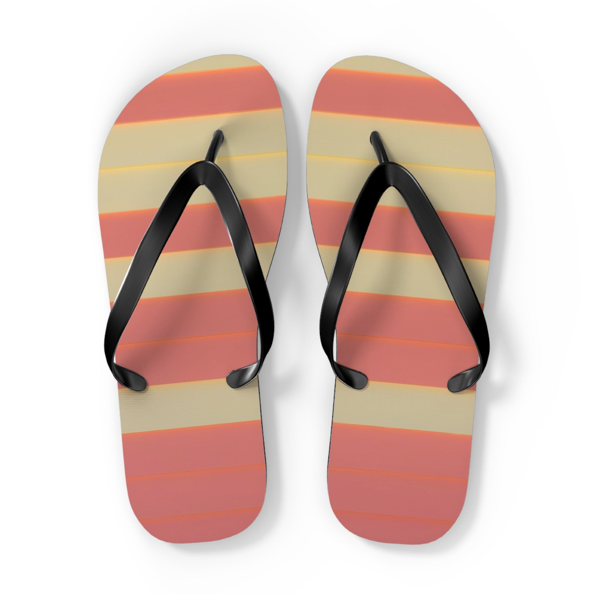 Striped Sunset Flip Flops — Retro Beach Sandals