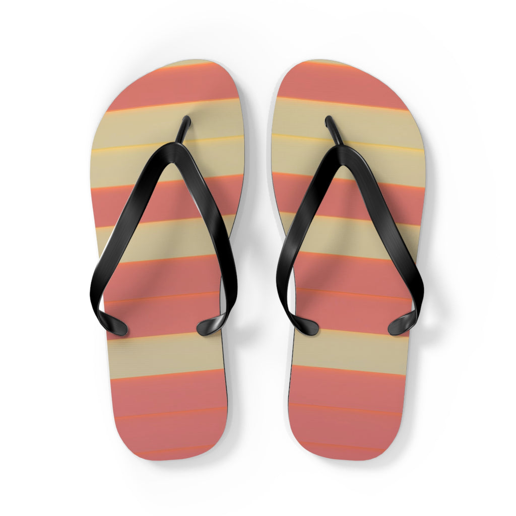 Striped Sunset Flip Flops — Retro Beach Sandals