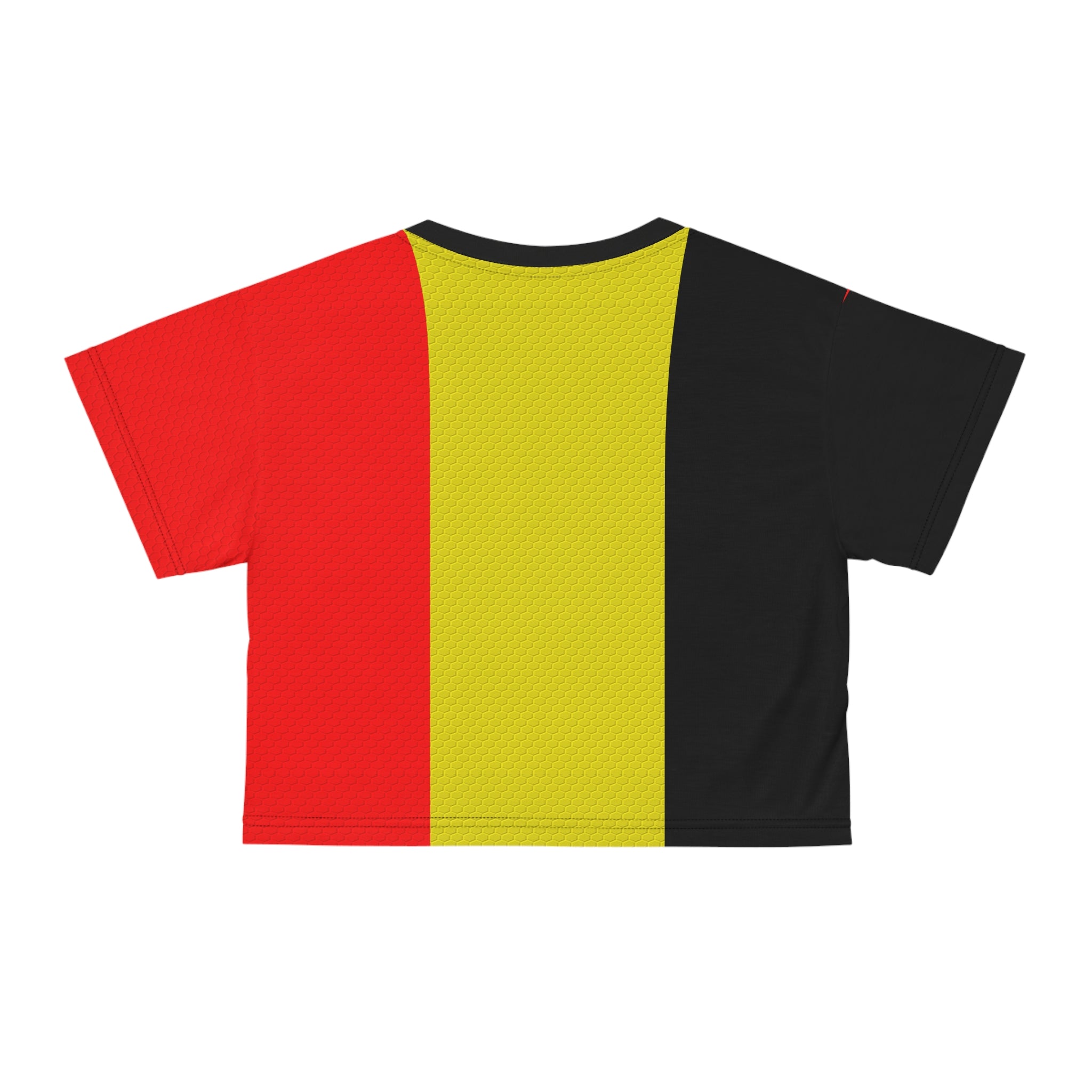 Belgium Flag Crop Tee — Women’s Red Yellow Black Pride Top