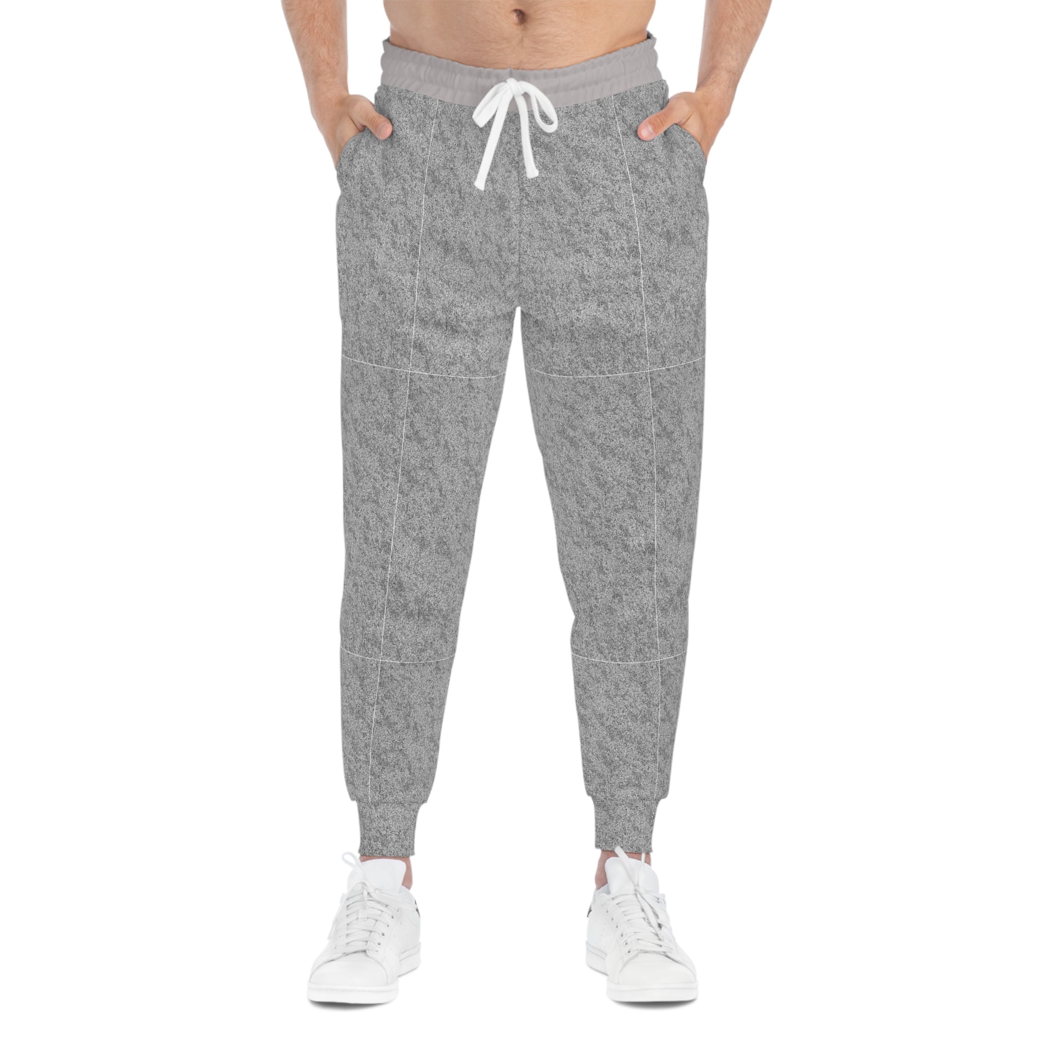 Athletic Joggers — Heather Grey All-Over-Print Sweatpants