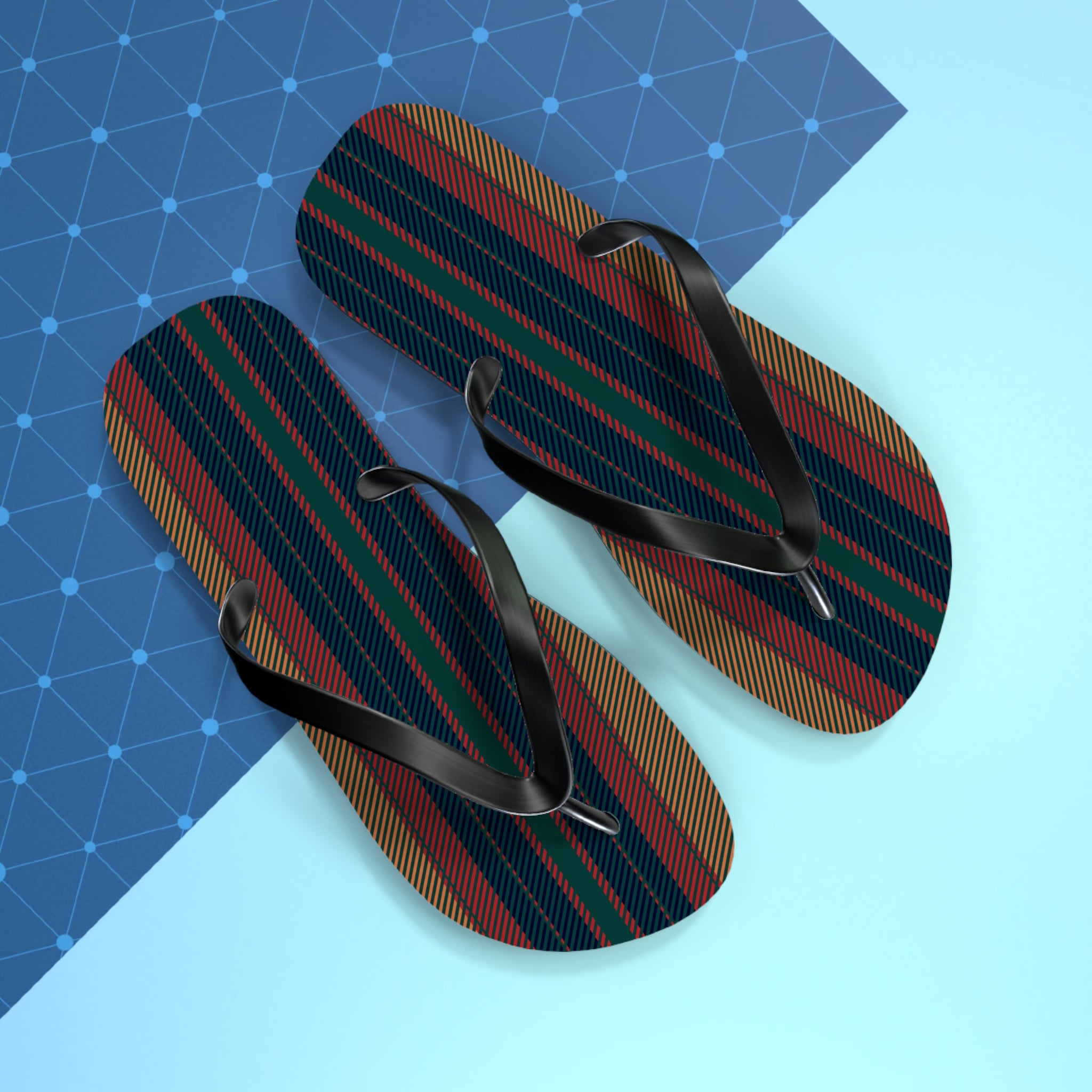 Striped Boho Flip Flops – Casual Summer Beach Sandals