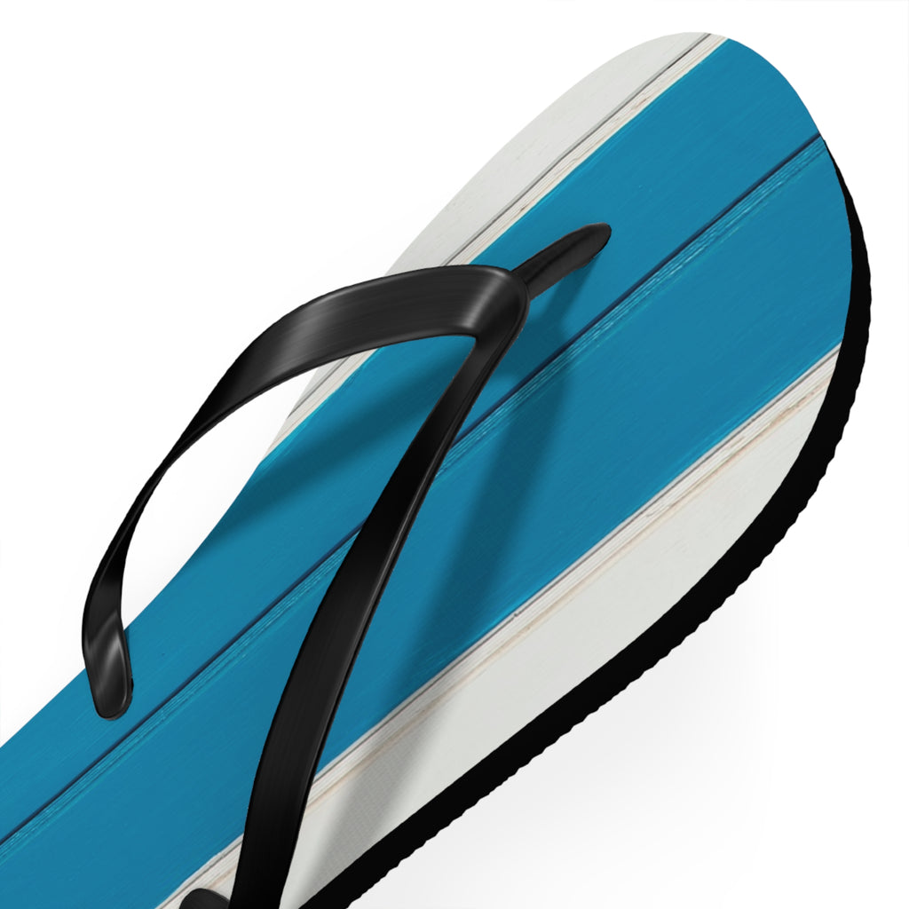 Light Blue Striped Beach Flip Flops – Casual Summer Sandals