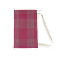 Plaid Laundry Bag — Pink Buffalo Check Drawstring Bag for Dorms & Travel