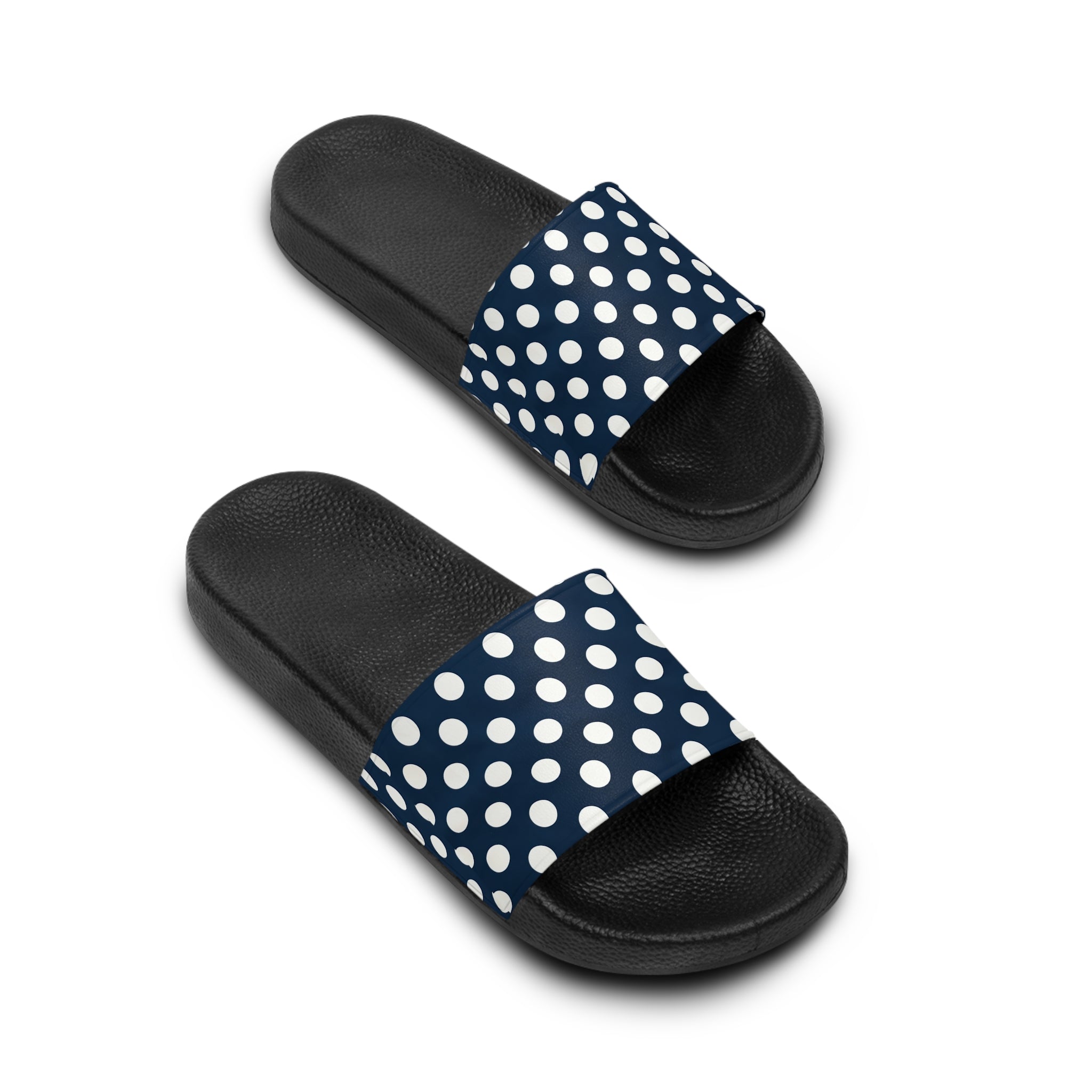 Polka Dot Navy Slide Sandals – Women's Casual Beach Slides