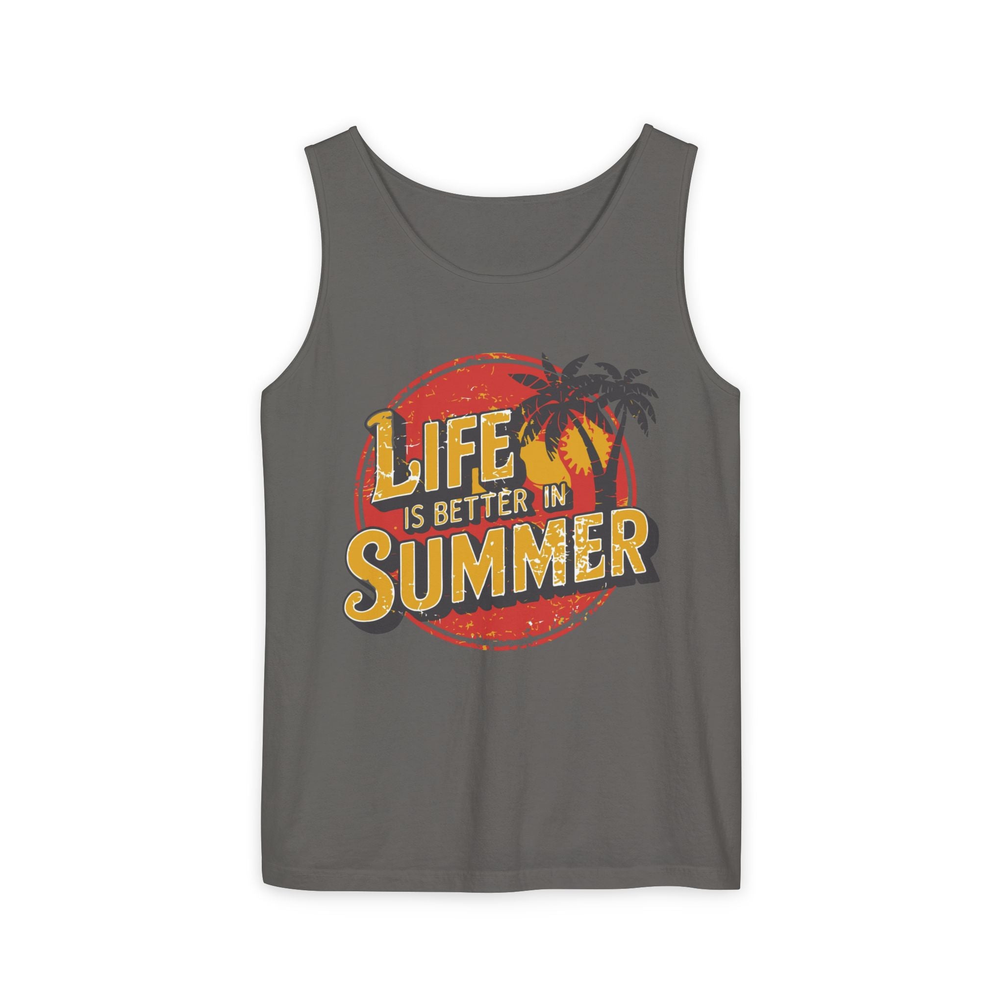 Life Is Better in Summer Tank Top | Retro Palm Sunset Tee