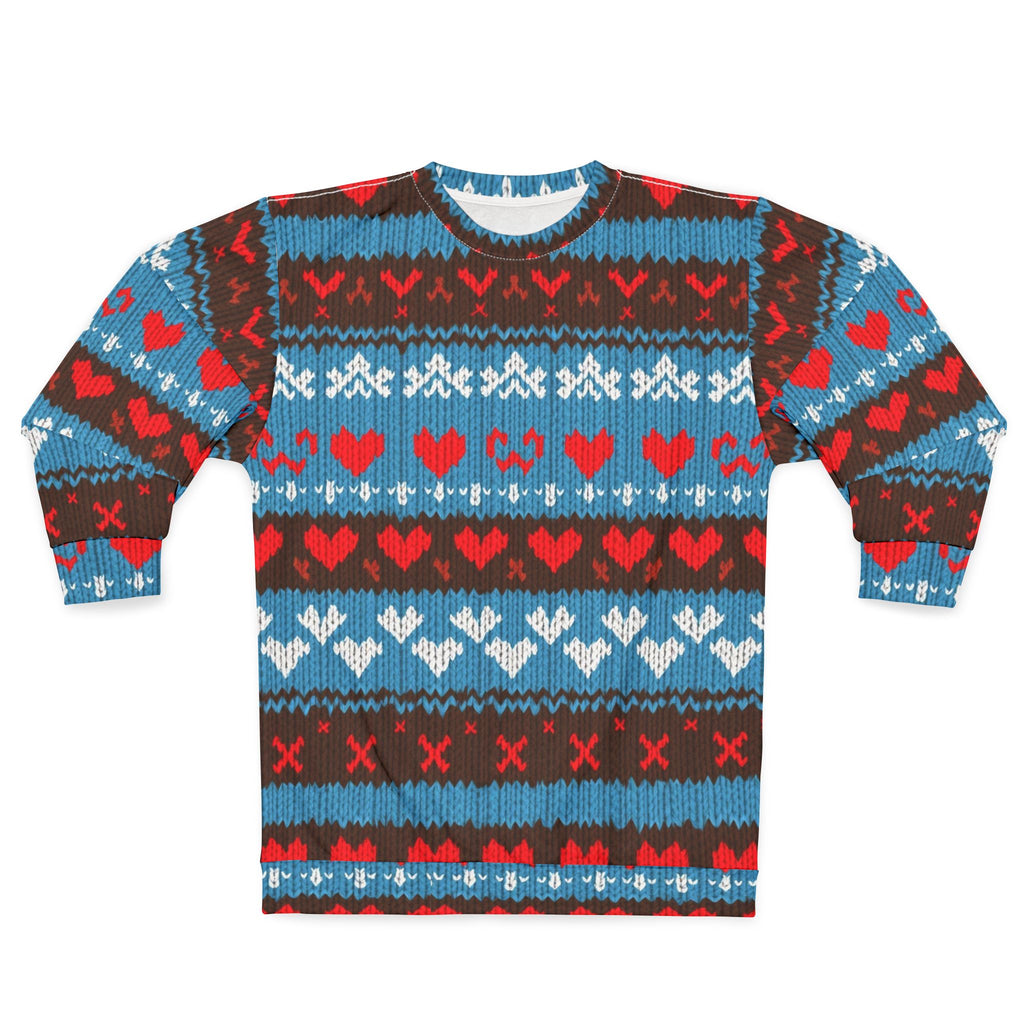 Retro Heart Pattern Sweatshirt — Nostalgic Valentine’s Day Design