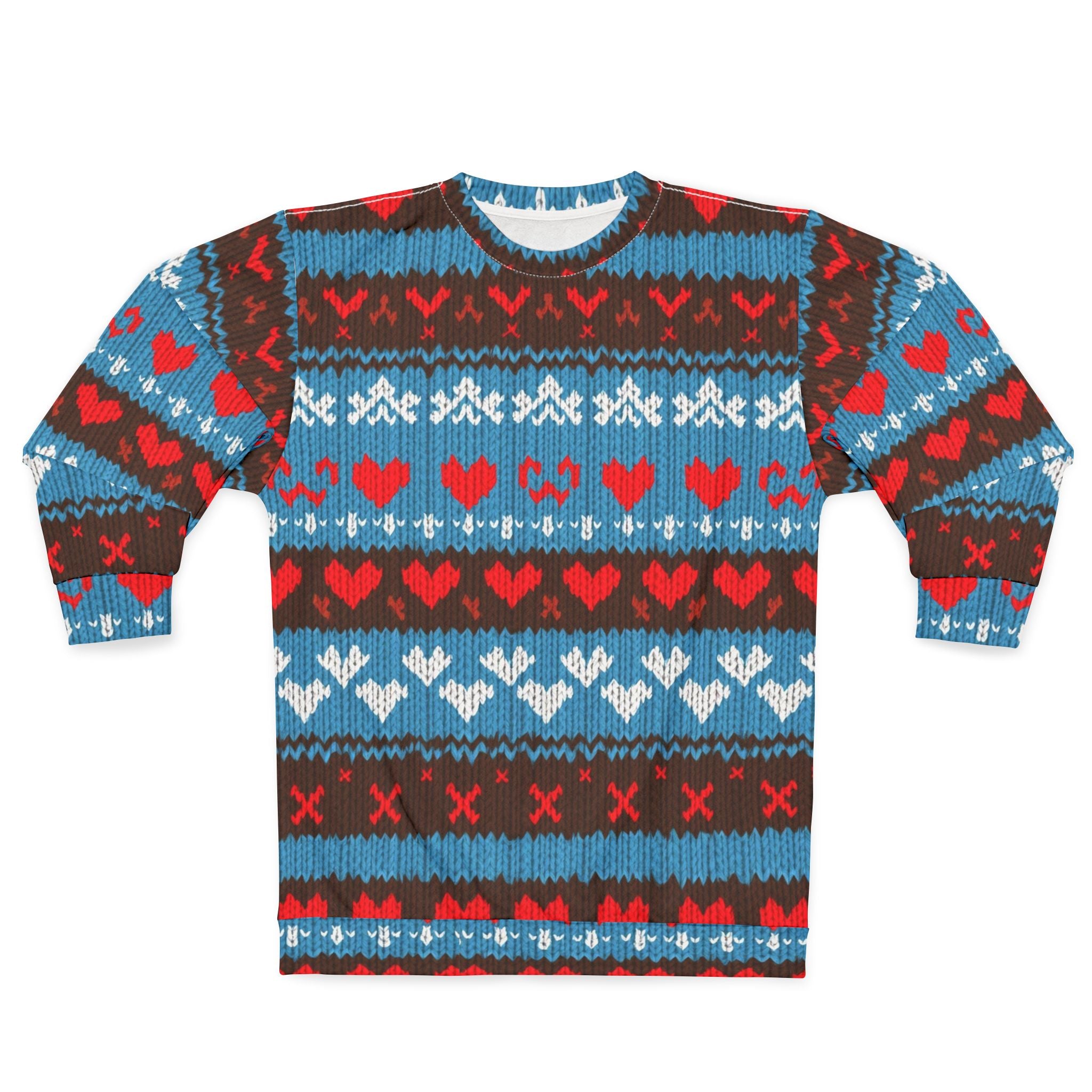 Retro Heart Pattern Sweatshirt — Nostalgic Valentine’s Day Design