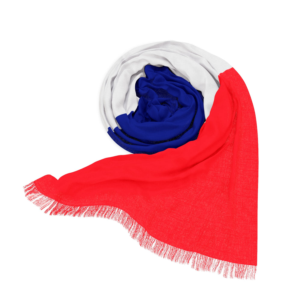 French Flag Lightweight Scarf — Tricolor Blue White Red Travel & Parade Accessory