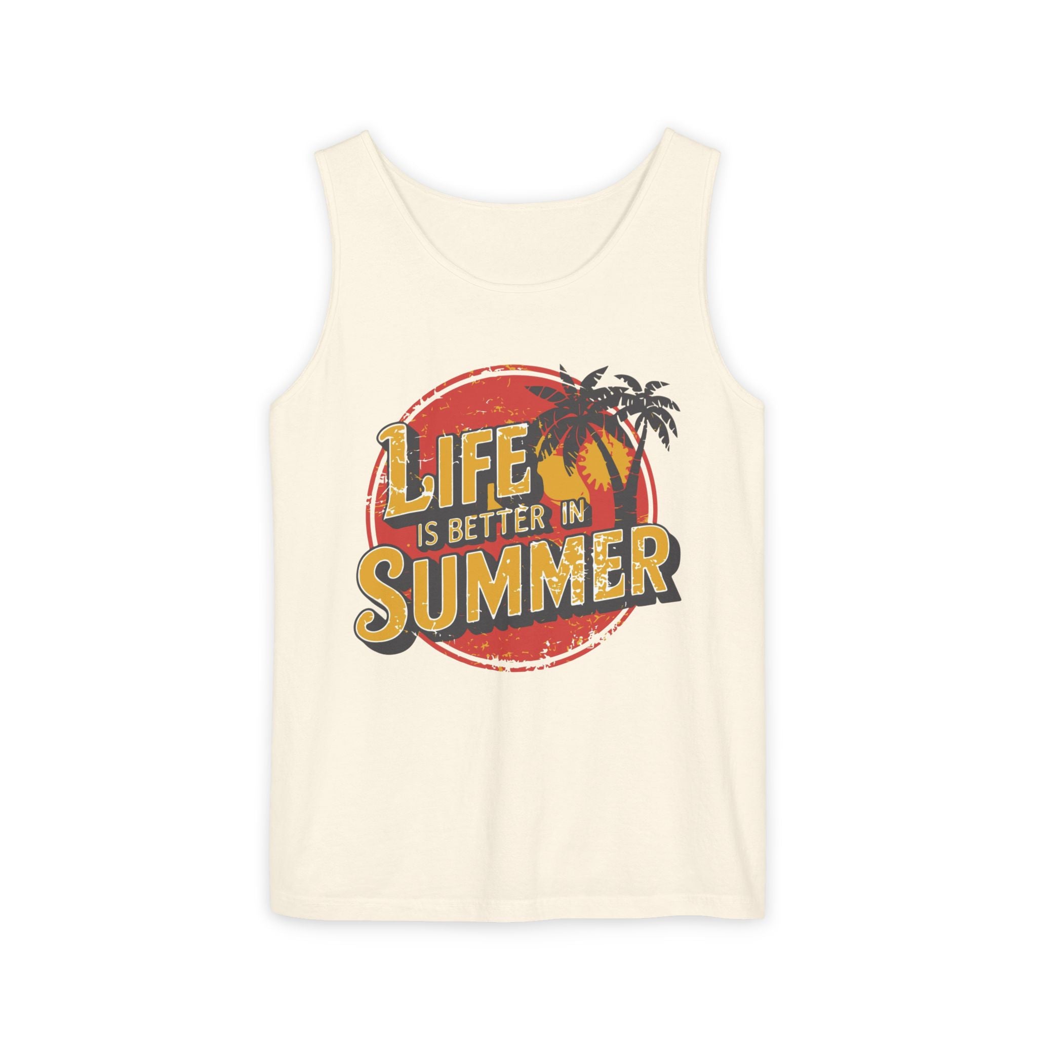 Life Is Better in Summer Tank Top | Retro Palm Sunset Tee