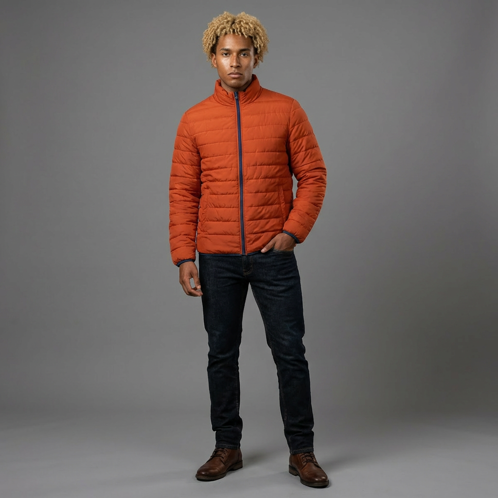Men's Rust Puffer Jacket – Lightweight Quilted Outerwear