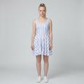 Blue & Beige Striped Dress — Casual Summer A-Line Dress
