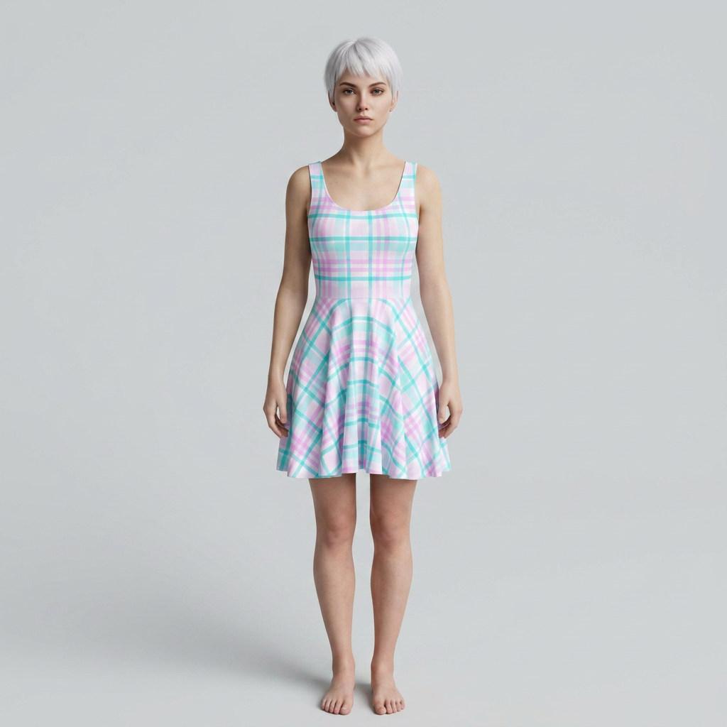 Pastel Plaid Summer Dress
