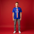 France Flag Sports Jersey — Men's Athletic Tee with Vertical Tricolor Stripe