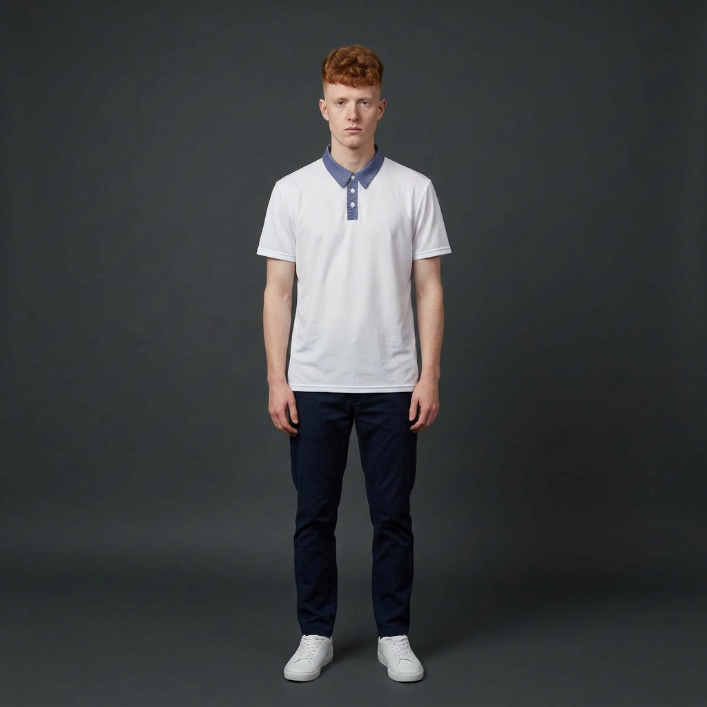 Striped Collar Polo Shirt — Casual Athletic Men’s Polo