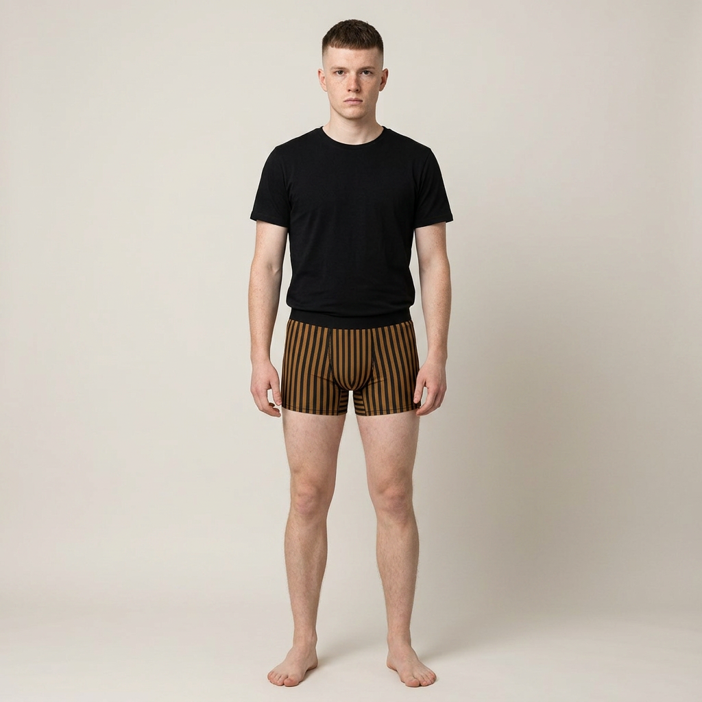Striped Boxer Briefs — Brown & Black Vertical Stripe Men’s Underwear