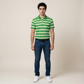 Striped Green Polo Shirt — Classic Golf & Casual Tee