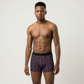 Men's Plaid Boxer Briefs — Red & Navy Tartan All-Over Print