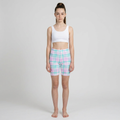 Pastel Plaid Biker Shorts — Mint & Lavender Plaid Activewear