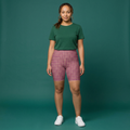 Plaid Pink Women's Workout Shorts — High-Waist Activewear