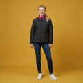 Women's Puffer Jacket - Lightweight Quilted Coat with Contrast Collar