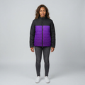 Purple Ombre Black Women’s Puffer Jacket — Cozy Quilted Winter Coat