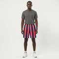 Men's Red White & Navy Vertical Stripe Jogger Shorts