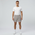 Men's Plaid Beach Shorts — Pastel Green & Mauve