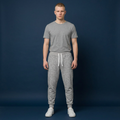 Athletic Joggers — Heather Grey All-Over-Print Sweatpants