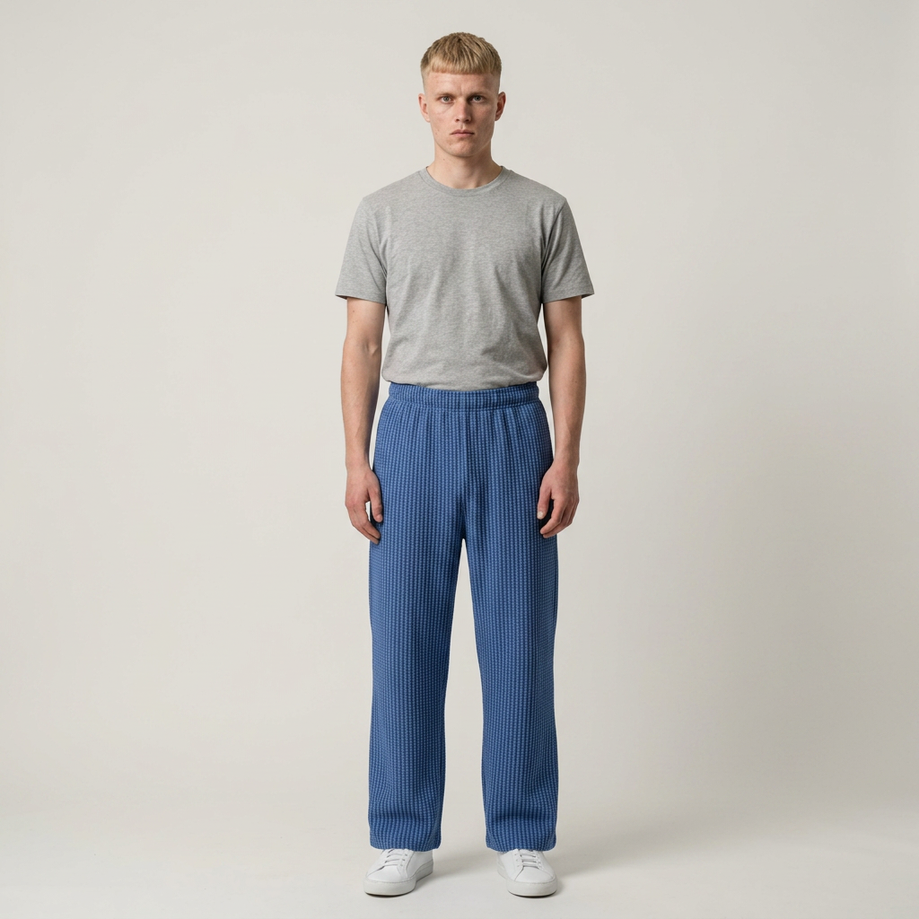 Men's Blue Pinstripe Pajama Pants - Comfortable Lounge Sleepwear