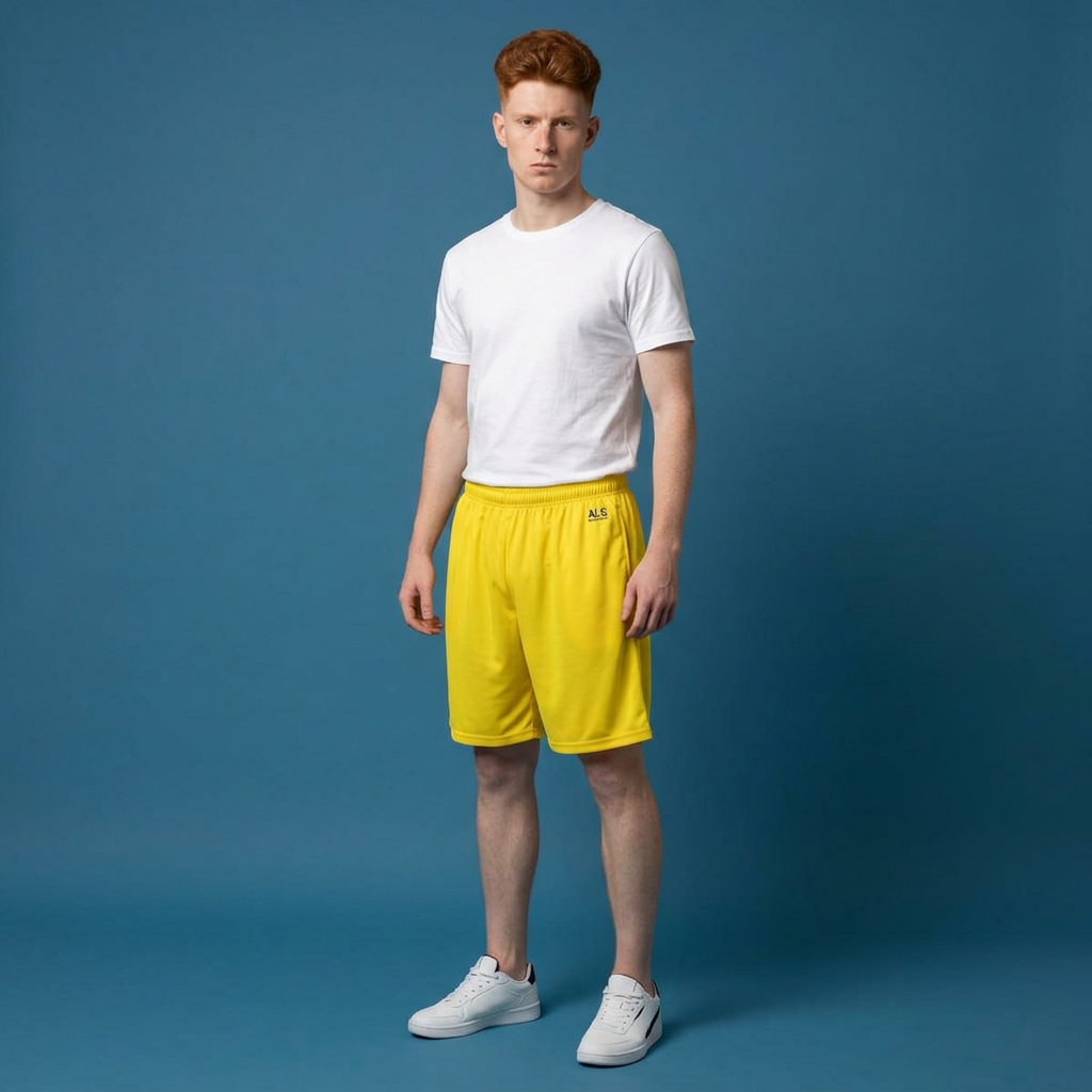 Yellow Athletic Sports Shorts – Men’s Lightweight Gym & Running Shorts