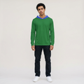 Green & Blue Men's Sports Warmup Hoodie — Lightweight Athletic Pullover