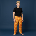Retro Geometric Men's Pajama Pants – Orange Yellow